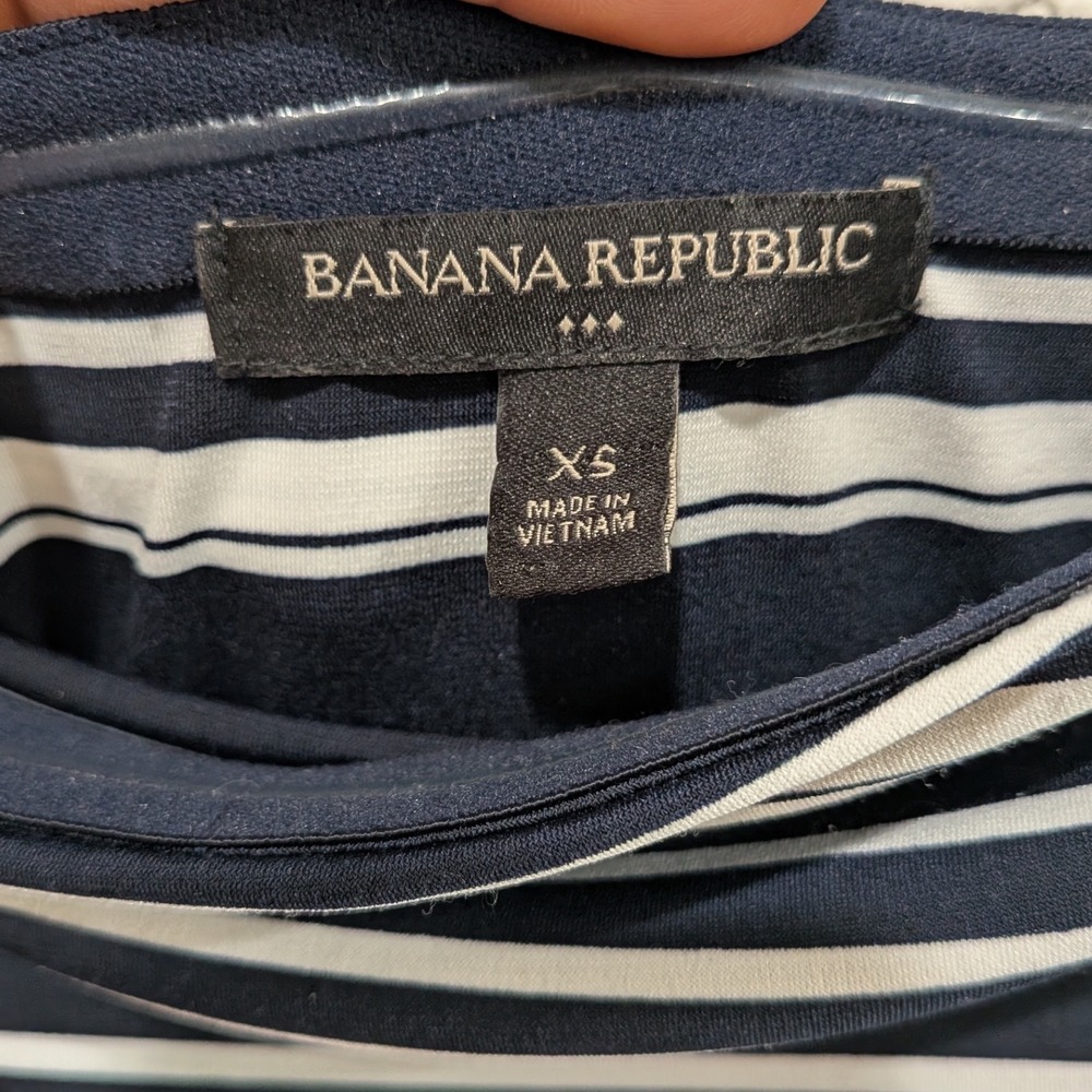 Banana Republic Womens Maxi Dress XS Black White‎ Stripe Strapless Vacation - Picture 6 of 10